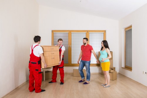 Business premises being cleared and set up during a commercial move